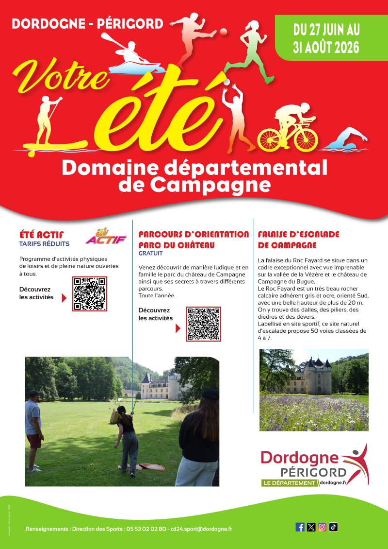 Affiche sur le domaine départemental de Campagne.